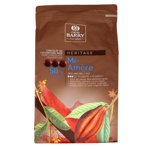 Cacao Barry Mi-Amere 58% Semi-Sweet Chocolate Pistoles