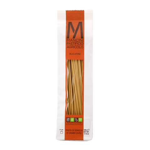 Mancini pasta package on a white background