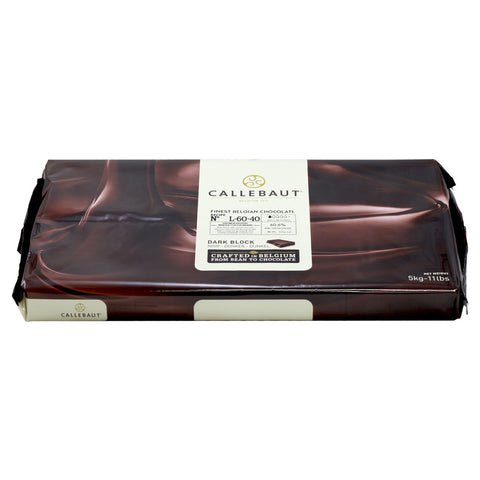Callebaut dark chocolate block packaging on a white background