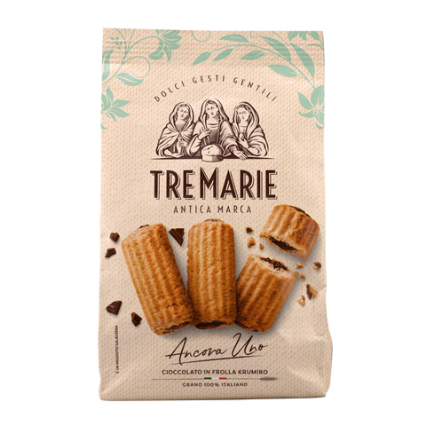 Packaging of Tremarie pastries with illustrations and text on a beige background