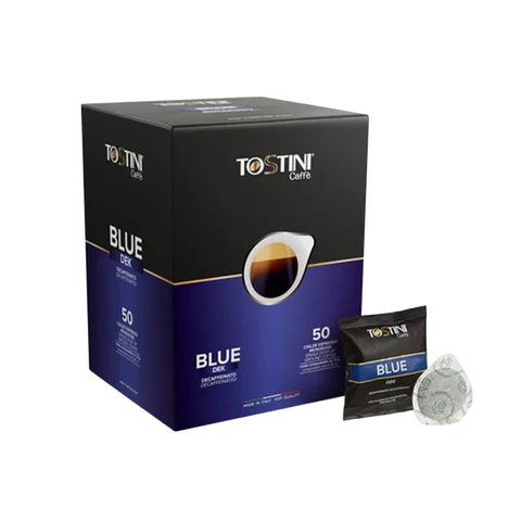 Tostini Caffe Blue coffee packaging on a white background