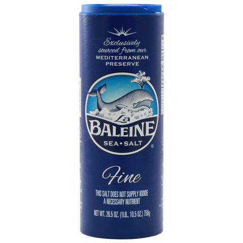 La Baleine sea salt canister on a white background