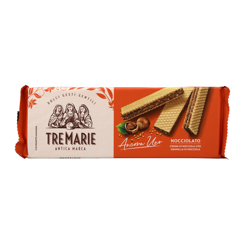 Tremarie nougat bar with wafers on a white background