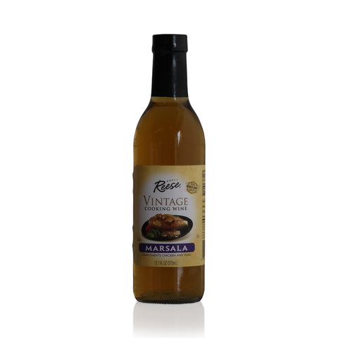 Bottle of Reiss Vintage Cooking Wine Marsala on a white background