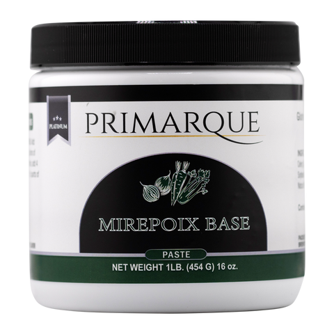 Jar of Primarque Mirepoix Base paste on a white background