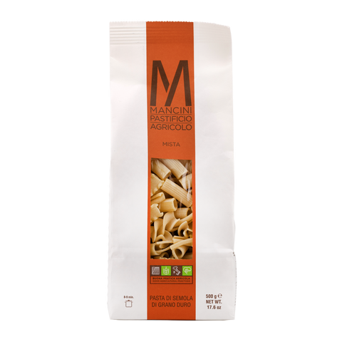 Mancini Pastificio Agricolo pasta package on a white background