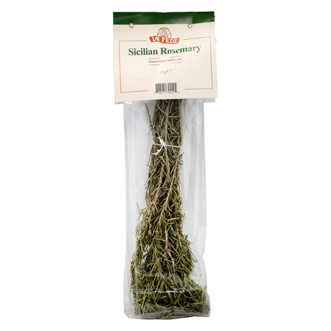 Packaged Sicilian Rosemary with a visible brand label on a white background