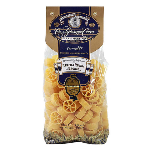 Bag of Carluccio's pasta with a clear front showing the pasta inside.