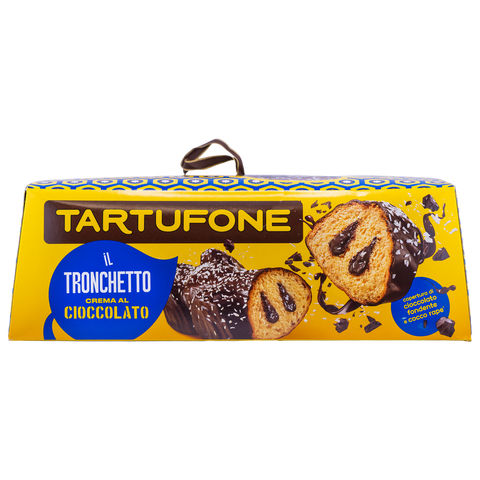 Tartufone chocolate cream dessert packaging on a white background