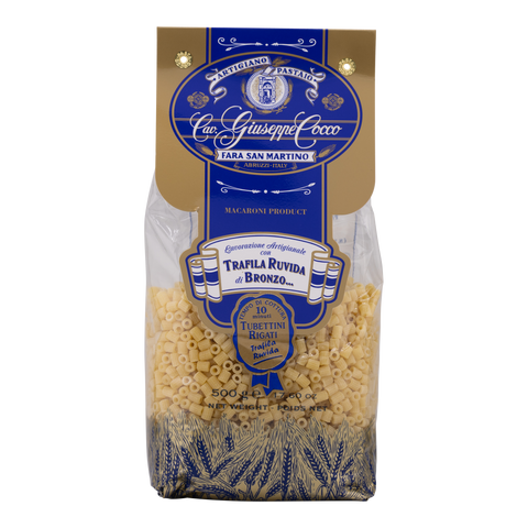Pasta package with 'Carlo Giuseppe Cocco' branding on a white background