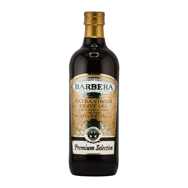 Bottle of Barbera extra virgin olive oil on a white background